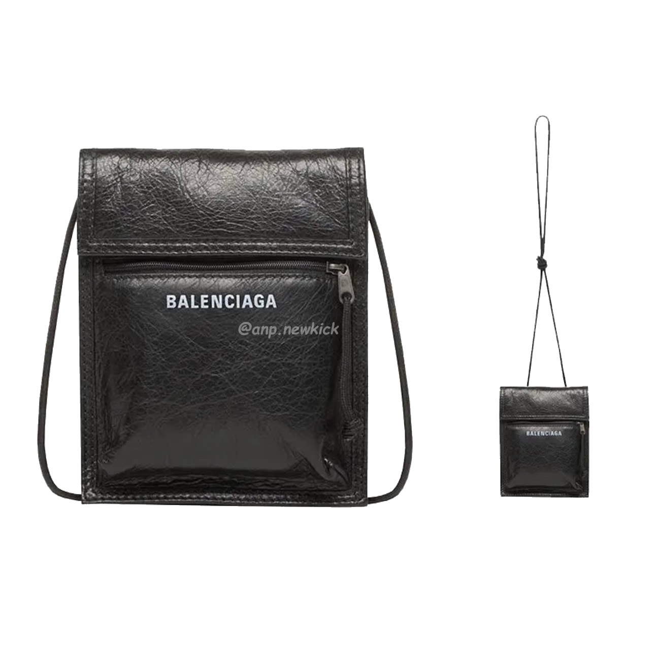 Balenciaga Explorer Arena Cracked Leather Messenger Bag Black (7) - newkick.vip